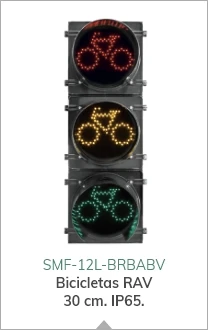 Semáforo LED para uso vial con lámpara de bicicleta de 30 cm