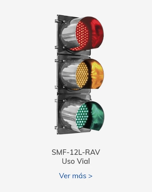 Semáforo LED Vial Rojo + Ámbar + Verde + Flecha Verde 30 cm