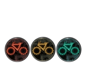 12L-BRBABV: Lámpara LED Vial 30 cm (12") Bicicletas rojo, ámbar, verde. 80 a 135 VCA. IP65.