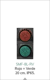 Semáforo LED para uso vial con lámpara de 20 cm (8") de diámetro