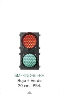 Semáforo LED para uso industrial con lámpara de 20 cm (8") de diámetro